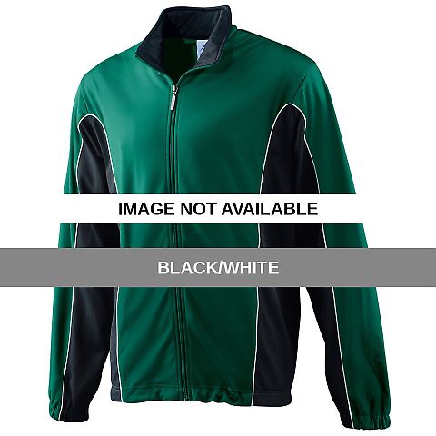 Augusta Sportswear 4330 Brushed Tricot Color Block Black/White front view