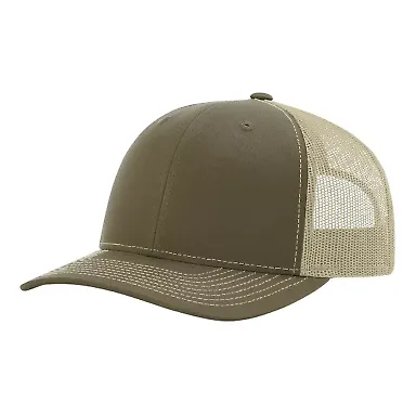 Richardson Hats 112RE Recycled Trucker Cap Loden/ Khaki front view