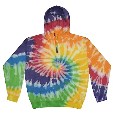 Tie-Dye CD8600 Unisex Cloud Pullover Hooded Sweats in Prism front view