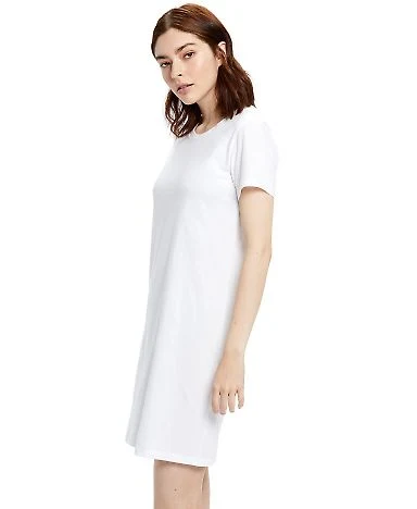 US Blanks US401 Ladies' Cotton T-Shirt Dress in White front view