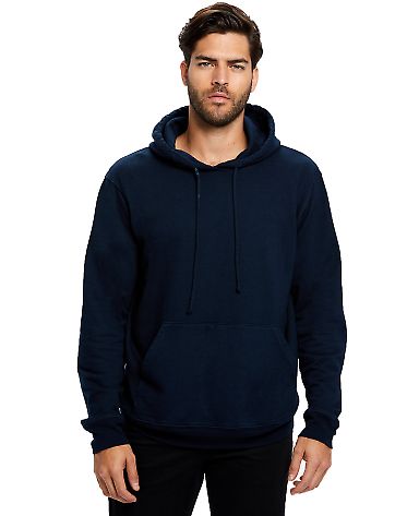 US Blanks US4412 Men's 100% Cotton Hooded Pullover in Navy blue front view