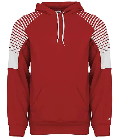 Badger Sportswear 1405 Lineup Hooded Pullover in Red front view