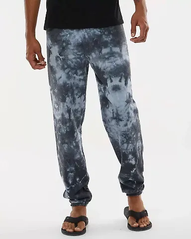 Dyenomite 973VR Dream Tie-Dyed Sweatpants in Black crystal front view