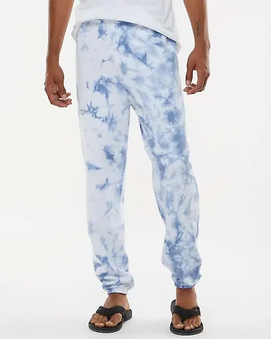 Dyenomite 973VR Dream Tie-Dyed Sweatpants in Cloudy sky crystal front view