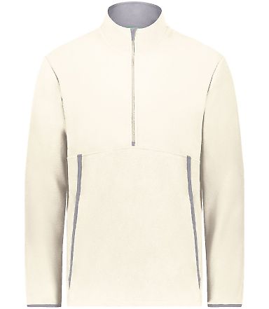 Augusta Sportswear 6855 Polar Fleece Quarter-Zip P in Oyster front view