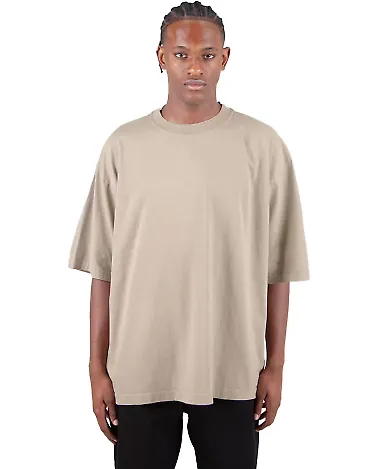 Shaka Wear SHGDD Adult Garment-Dyed Drop-Shoulder  in Oatmeal front view