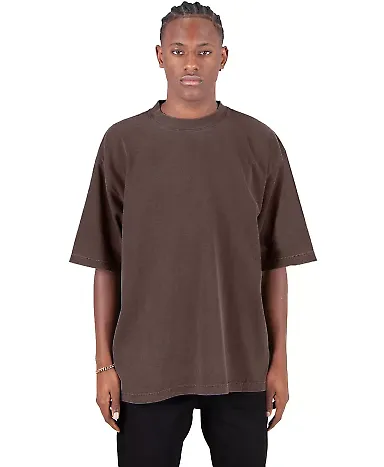 Shaka Wear SHGDD Adult Garment-Dyed Drop-Shoulder  in Mocha front view