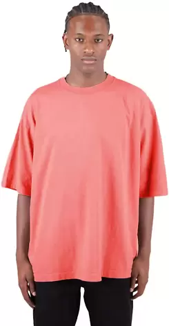 Shaka Wear SHGDD Adult Garment-Dyed Drop-Shoulder  in Peach front view