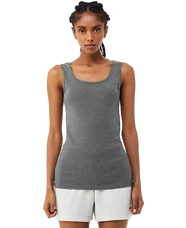 Bella + Canvas 1081 Ladies' Micro Ribbed Tank DEEP HEATHER front view