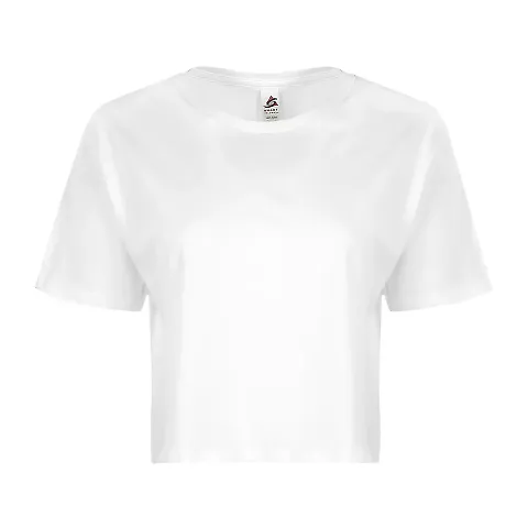 Smart Blanks 4003 WOMEN'S CROP TEE WHITE front view