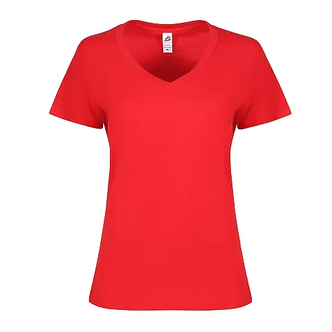 Smart Blanks 4002 WOMEN'S TRU-FIT V-NECK RED front view