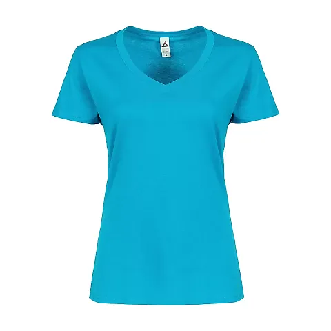 Smart Blanks 4002 WOMEN'S TRU-FIT V-NECK TURQUOISE front view