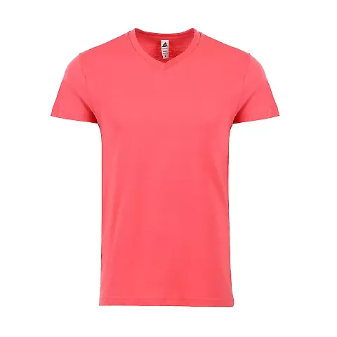 Smart Blanks 601 MEN'S V NECK T SHIRTS in Coral front view