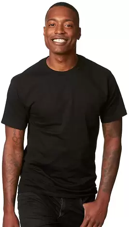 BLACK Mens Plain T-Shirt - Gildan Heavy Cotton Tee - New Value Blank T Shirt