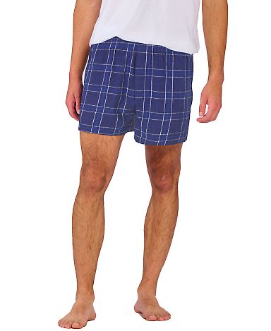 Boxercraft BM6701 Double Brushed Flannel Boxers in Navy field day plaid front view