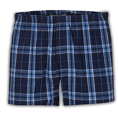 Boxercraft BM6701 Double Brushed Flannel Boxers in Navy/ columbia front view