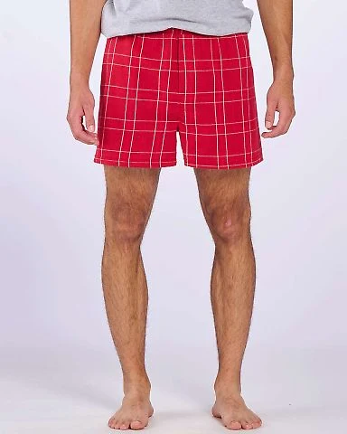 Boxercraft BM6701 Double Brushed Flannel Boxers in Crimson field day plaid front view