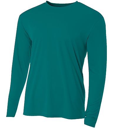 A4 Apparel N3165 Men's Cooling Performance Long Sl in Teal front view