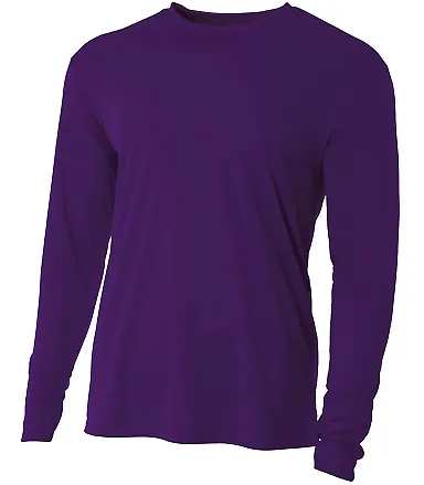A4 Apparel N3165 Men's Cooling Performance Long Sl PURPLE front view