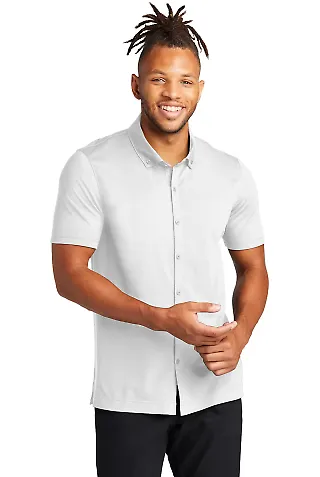 MERCER+METTLE MM1006    Stretch Pique Full-Button  White front view