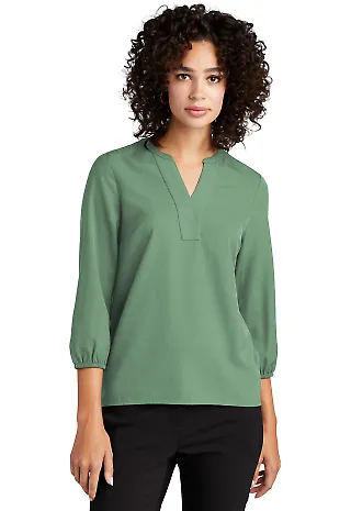 MERCER+METTLE MM2011 Women's Stretch Crepe 3/4- Sage front view