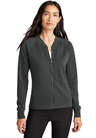 MERCER+METTLE MM3001    Women's Double-Knit Bomber AnchorGrey front view