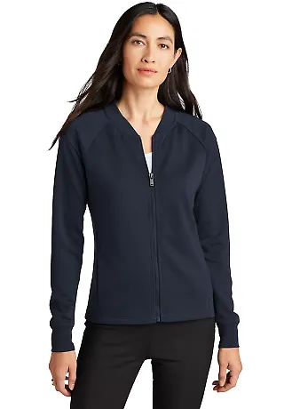 MERCER+METTLE MM3001 Women's Double-Knit Bomber NightNavy front view