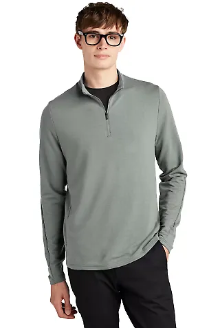 MERCER+METTLE MM3010    Stretch 1/4-Zip Pullover GustyGrey front view