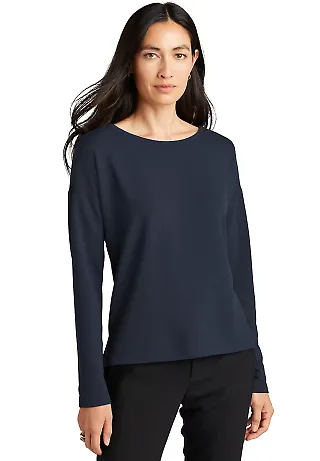 MERCER+METTLE MM3013 Women's Stretch Drop Shoul NightNavy front view
