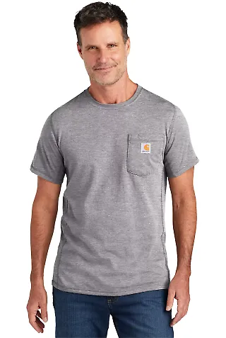 CARHARTT CT104616 Carhartt Force   Short Sleeve Po HthrGrey front view