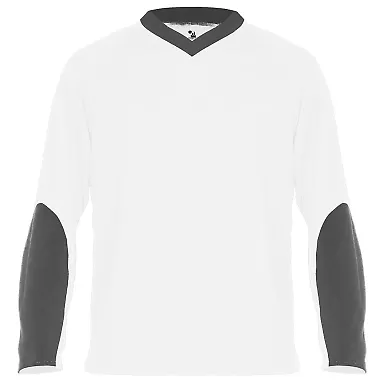 Badger Sportswear 4264 Sweatless Long Sleeve T-Shi in White/ graphite front view