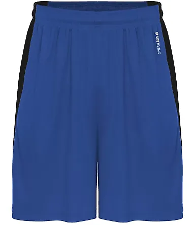 Badger Sportswear 4267 Sweatless Shorts in Royal/ black front view