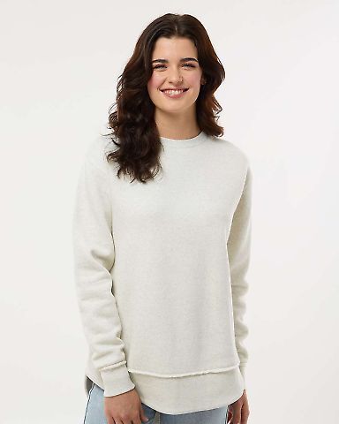 LA T 3525 Ladies' Weekend Tunic Fleece in Natural heather front view