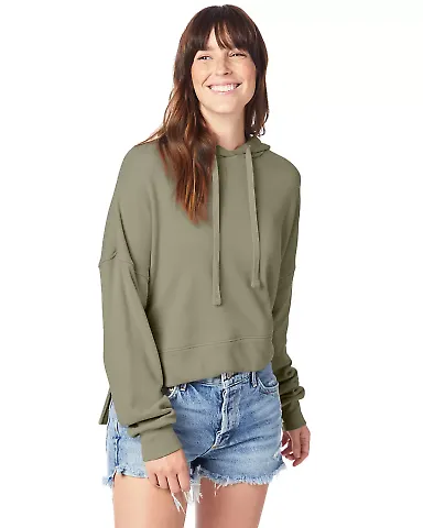 Alternative Apparel 9906ZT Ladies' Washed Terry St in Military front view