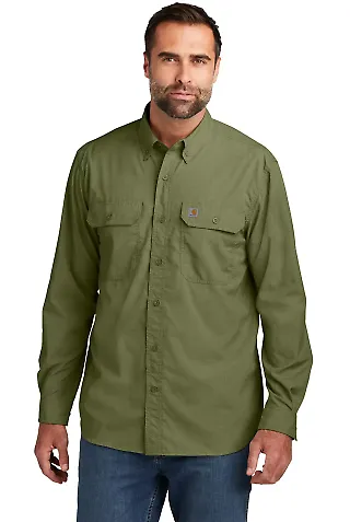 CARHARTT CT105291 Carhartt Force   Solid Long Slee BurntOlive front view