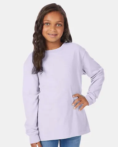 Comfort Wash GDH275 Garment Dyed Youth Long Sleeve Future Lavender front view