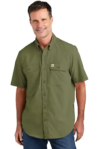 CARHARTT CT105292 Carhartt Force   Solid Short Sle BurntOlive front view