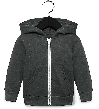 Bella + Canvas 3739T Toddler Full-Zip Hooded Sweat HEATHER FOREST front view