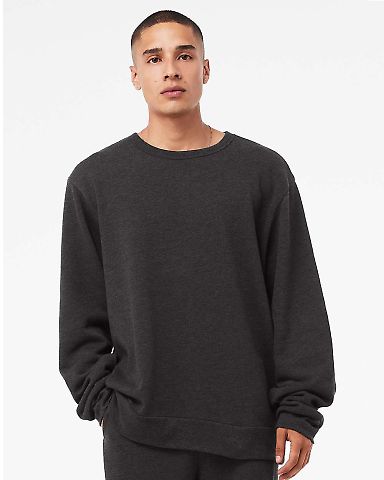 Bella + Canvas 3911 Unisex Classic Crewneck Sweats in Dark grey heathr front view