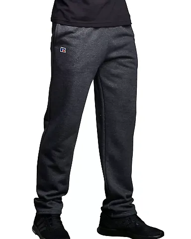 Russel Athletic 82ANSM Adult Open-Bottom Sweatpant in Charcoal gry hth front view