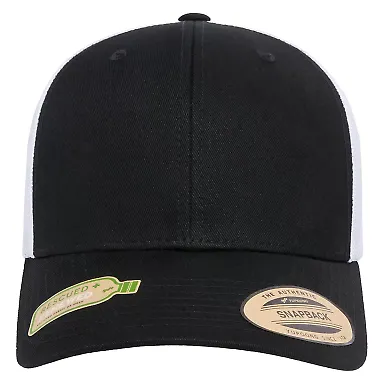 Yupoong-Flex Fit 6606R Sustainable Retro Trucker C in Black/ white front view