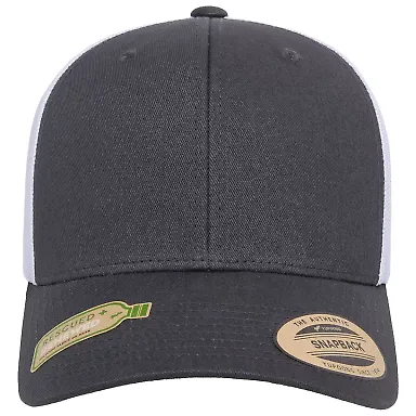 Yupoong-Flex Fit 6606R Sustainable Retro Trucker C in Charcoal/ white front view