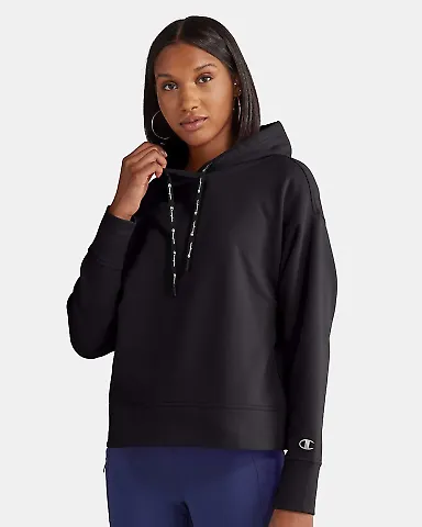 Champion Clothing CHP100 Women's Sport Hooded Swea Black front view