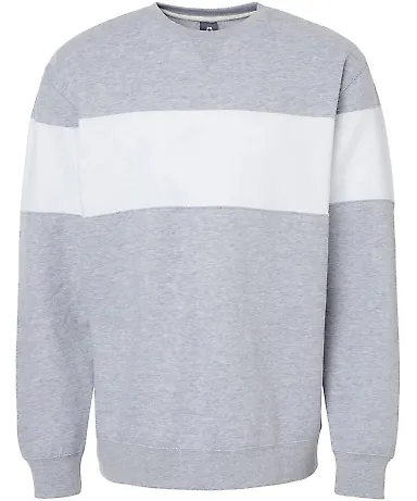 J America 8646 Varsity Fleece Crewneck Sweatshirt Oxford front view