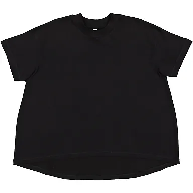 LA T 3519 Ladies' Hi-Lo T-Shirt BLACK front view