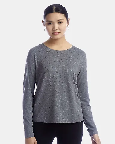 Champion Clothing CHP140 Women's Sport Soft Touch  Ebony Heather front view