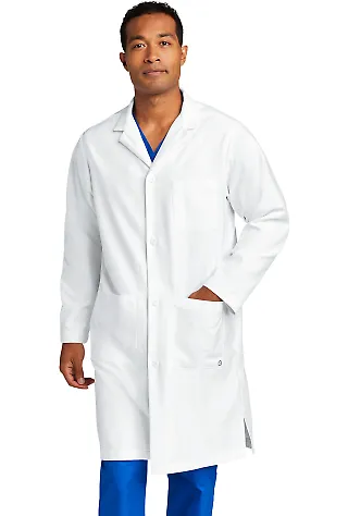 Wonder Wink WW5172 WonderWink Men's Long Lab Coa White front view