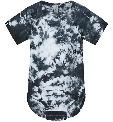 Dyenomite 340CR Infant Crystal Tie-Dyed Onesie in Black crystal front view
