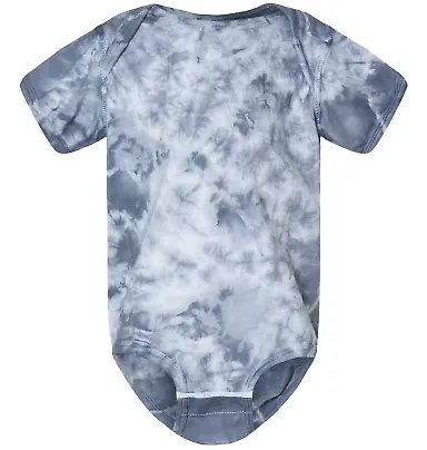 Dyenomite 340CR Infant Crystal Tie-Dyed Onesie in Silver front view