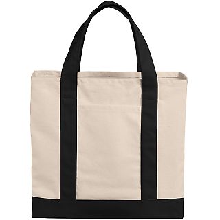 Port Authority Clothing BG429 Port Authority   Cot in Nat/deepbk front view